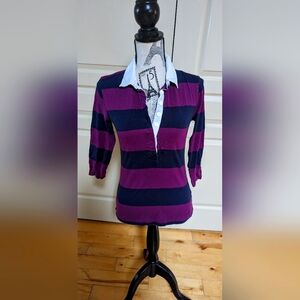 Old Navy Striped Collared mid length sleeve Tshirt - Ladies size Medium